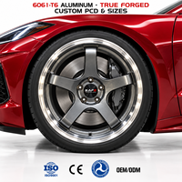 Jantes forgées Gunmetal Deep Dish 18 19 20 21 pouces 5x112 5x120 à lèvre polie légères pour Audi A4 A5 A6 S4 S5 Corvette C8