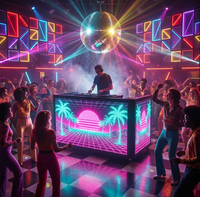 Table de DJ pliable GOB P2.6 P3.91 avec écran LED personnalisé, pupitre de DJ, support de façade pour DJ, pour soirées, discothèques, anniversaires