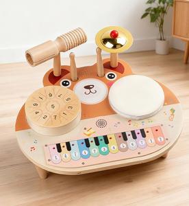 Juguetes Montessori, Estación Musical 5 en 1, Piano Electrónico Táctil, Juego de Percusión, Diseño de Oso, Sonajeros de Madera para Bebés, Juguete Musical para Niños de 0 a 7 Años - Product Image 4