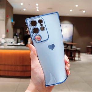 Nuevo Producto: Fundas para Teléfono con Marco Recto y Diseño de Corazón con Letras NICE, Cubierta Protectora Electrochapada para Samsung S22 S25 S24 S23 Ultra - Product Image 4
