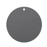 Sous-plat rond en silicone réutilisable à motif nid d'abeille - Tapis de protection contre la chaleur pour casseroles, bols, plats, dessus de table, antidérapant, sous-verre