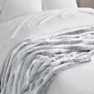 Couvertures polaires vente en gros couverture Sherpa fausse fourrure de lapin avant peluche velours dos pour chambre - Product Image 4