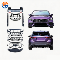 Body Kit bergaya A45 AMG untuk Benz A-Class W177 2018-2024 dengan Grille Bumper Depan yang Ditingkatkan dan Gaya Eksterior Lengkap