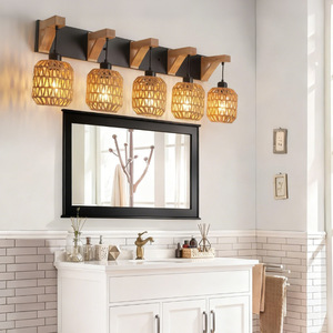 Abat-jour en rotin fait main, style industriel, écologique, couvre-lampes - Product Image 4