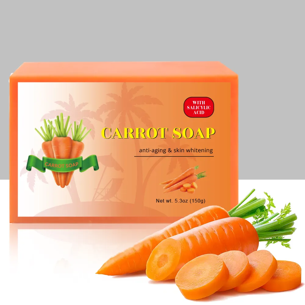 BLIW निजी लेबल प्राकृतिक शुद्ध मॉइस्चराइजिंग पौष्टिक शरीर साबुन गाजर हस्तनिर्मित साबुन लक्जरी महिलाओं के लिए नहाने के साबुन
