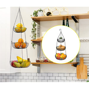Welltop Estante De Almacenamiento De Metal De 3 Niveles De Acero Moderno Y Aluminio Cesta De Frutas Y Verduras Organizador De <span class=keywords><strong>Cocina</strong></span> - Product Image 6