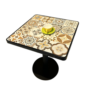 Arredamento Commerciale per Bistrot, <span class=keywords><strong>Tavolo</strong></span> con Piano in Piastrelle per Caffetteria, Pasticceria, Ristorante Moderno, Fast Food, <span class=keywords><strong>Cucina</strong></span>, con <span class=keywords><strong>Sedie</strong></span> - Product Image 1
