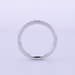 Starsgem 10k 14k 18K vàng 2mm Vòng cắt DEF VS phòng thí nghiệm phát triển kim cương kênh thiết lập nửa Eternity Nhẫn cưới - Product Image 4