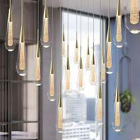 Éclairage de lustre de goutte de pluie d'escalier de la coutume 2m 3m 4m, lustre de plafond de pluie