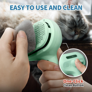 Steam Cat Grooming <b>Brush</b> 3-in-1 Steamy Hair Removal Comb Self-Cleaning Anti-Static Eco-Friendly Bathroom Use - Product Image 4