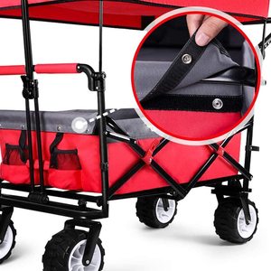 Chariot de jardin pliable créatif <span class=keywords><strong>extra</strong></span> <span class=keywords><strong>large</strong></span> avec auvent amovible chariots pliants chariots utilitaires avec roues et rangement arrière - Product Image 2