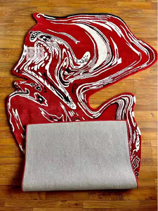 Alfombra de lana persa moderna de lujo, diseño sólido con mechones a mano, azul granate, superventas para comedor, sala de estar, cocina, suelo del hogar - Product Image 6