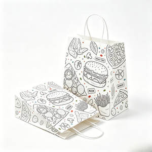 Wholesale Luxury Biodegradable App Paper <strong>Bowl</strong> <strong>Bag</strong> Accept Custom Printing Stock Gift Fast Food Take Away Cake Handle - Product Image 2