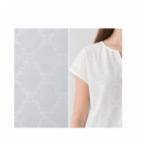 Tissu en dentelle brodée géométrique en coton pour robe d'été, vêtements de mariée, prêt-à-porter, fournisseur personnalisé