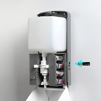 Dispensador automático de jabón con sensor de plástico ABS, dispensador de desinfectante de manos sin contacto montado en la pared, dispensador de jabón líquido