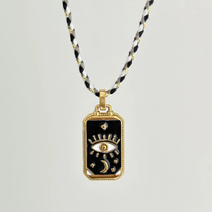 Collana Statement Trendy con Goccia di Olio Colorata e Occhio di Diao in Smeraldo, in Acciaio Inossidabile Placcato Oro 18K, Occhio <span class=keywords><strong>Blu</strong></span> - Product Image 2