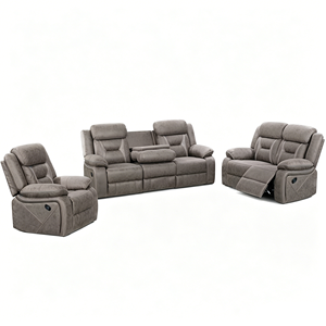 Conjunto de Sofá Seccional Reclinable Manual Moderno con Mesa Abatible y Soporte Lumbar Ergonómico para Relajación en la Sala de Estar - Product Image 1
