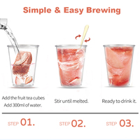 Cubes de Pulpes Instantanés Nutritifs pour Boissons au Thé Mélangées Lyophilisées Glacées ou Chaudes | Mélanges Myrtille Rose Hibiscus Fraise Goyave