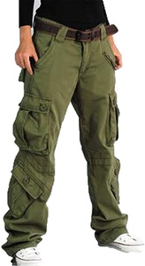 Men's Brown Cargo Pants <b>Workwear</b> Style Mid Waist Regular Fit Breathable Polyester Pants - Product Image 3