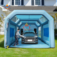 Tente de garage gonflable, abri gonflable portable robuste avec toit transparent et fenêtres pour la protection et le stockage des véhicules
