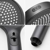 Ensemble de douche noir mat avec pommeau de pluie et douchette à main, accessoires de salle de bain, accessoire de robinetterie