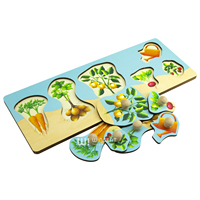 Puzzle Montessori en bois à poignées légères Légumes du jardin pour l'apprentissage des enfants en maternelle et cadeau pour tout-petits