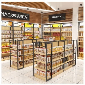 Giá để hàng siêu thị hai mặt kiểu hiện đại bằng gỗ, trưng bày đồ ăn khô, hạt khô cho cửa hàng bán lẻ - Product Image 4