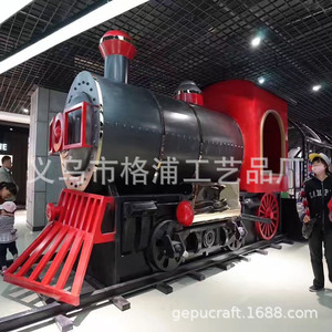Custom Large <b>Train</b> Engine Sculpture Metal <b>Outdoor</b> Christmas Decoration Artistic Figure Floor Mount - Product Image 4