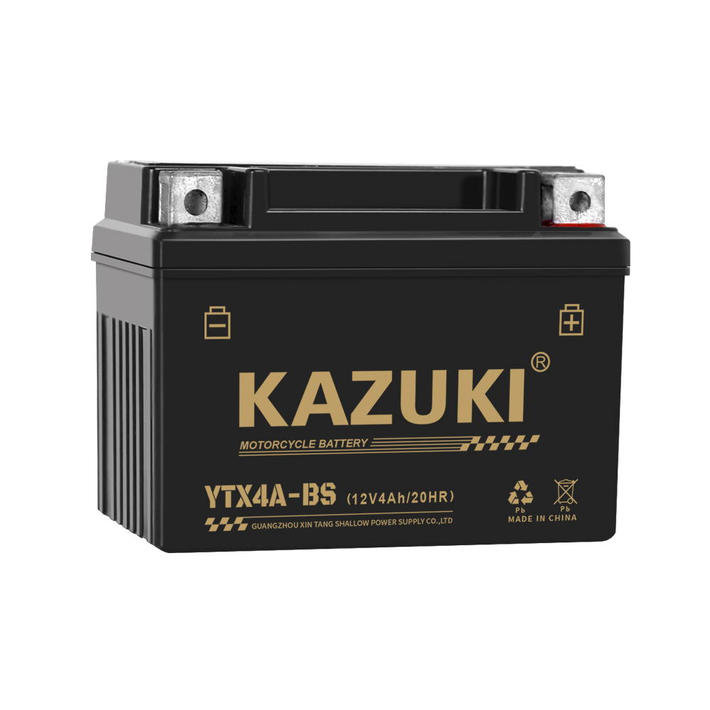 KAZUKI YTX4A-BS Motorcycle Battery - Maintenance Free 12v4ah