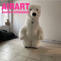 Ballon pour costume ours blanc en peluche gonflable, personnalisé, mignon, nouvelle collection