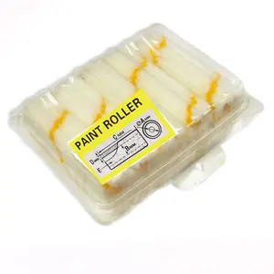:4" Mini Acrylic paint roller with 11mm nap,dia 15mm,Yellow strips Paint roller
