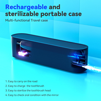 Sikat Gigi Rechargeable OEM 15 Mode Smart Timer Sensor Tekanan IPX7 Pengisian Daya Nirkabel Dengan Kotak Sterilisasi