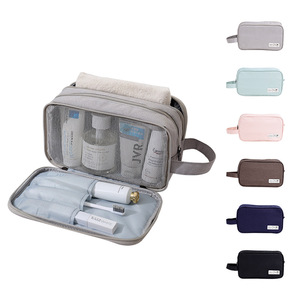 Bolsa de Aseo Bebeland Gris Rectangular de Gran Capacidad, Organizador de Cosméticos de Viaje con Separación para Artículos Húmedos y Secos, para Hombres - Product Image 2
