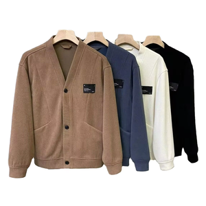 Suéter de Punto de Color Sólido para Hombre, Otoño Invierno, Botones de Moda, Prenda de Punto, Cárdigan Holgado y Cómodo para Hombre - Product Image 1