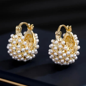 Pendientes de Aro con Forma de Cesta de Flores para Mujer, Diseño de Nicho Inspirado en la Naturaleza, Joyería de Moda - Product Image 1