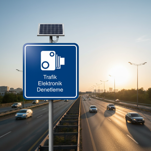 B-61B Traffic Electronic Surveillance Reflective Engineered Grade Reflective <b>Film</b> LED Solar Safety Sign Triangle Pattern 35in - Product Image 3