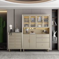 Buffet mural en bois massif de luxe léger, moderne et minimaliste, pour la maison, armoire à vin, armoire à thé, armoire de rangement pour salon