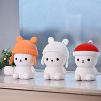 Lampada Notturna per Bambini a Forma di Coniglietto, Portatile, per Camera da Letto, Animale Cartoon, Personalizzabile, Carina, in Silicone, con Sensore Touch