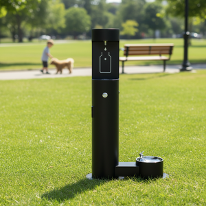 نافورة شرب خارجية للحيوانات الأليفة متوافقة مع الإنسان، مع وعاء من الفولاذ المقاوم للصدأ 304 للملاعب والحدائق - Product Image 2