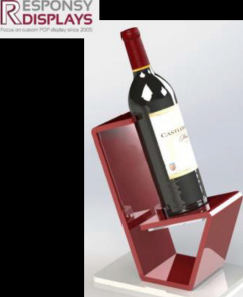 Étagère de présentation de comptoir en bois massif et en métal personnalisée pour les bouteilles de whisky et le vin pour un usage domestique ou en magasin - Product Image 6