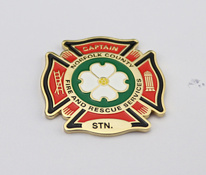 Cổ Tùy Chỉnh Đúc Kẽm Biểu Tượng Khẩn Cấp Dual-Tone Lửa An Toàn Thiết Kế Thư Men Kết Thúc Cho Lãnh Đạo Công Nhận Số Lượng Lớn - Product Image 5