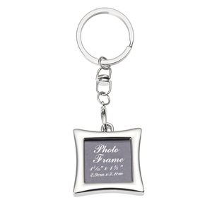 Biểu tượng tùy chỉnh DIY Mini Hình Ảnh Khung kim loại Keychain cá nhân cổ điển thăng hoa Keyring trống khung ảnh làm bằng hợp kim kẽm - Product Image 1