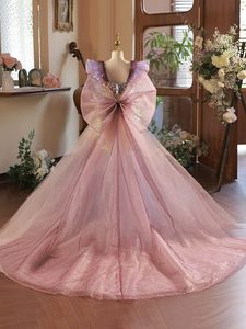 Vestido de Princesa Sirena de Ganchillo Exquisito para Niñas, Sin Mangas, de Malla, Elegante y de Ensueño, para Fotografía, Ropa Infantil - Product Image 3