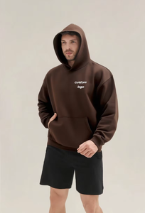 Hoodie kustom untuk pria, Hoodie katun berat badan 100%, Hoodie Pullover ukuran besar bercetak, hoodie untuk pria - Product Image 3