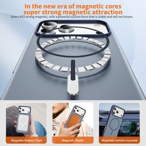 Étui magnétique <span class=keywords><strong>mat</strong></span> de luxe anti-traces de doigts pour iPhone 17 Pro Max 16 15 14 13, coque arrière anti-rayures en PC de haute qualité - Product Image 4