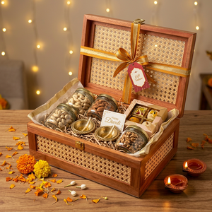 Boîte de rangement en bois écologique moderne avec panneaux en rotin tressé, organisateur de bijoux décoratif, boîte à souvenirs en bois naturel pour la maison - Product Image 5