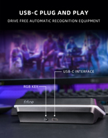 Fifine Ampligame D6 RGB Studio Controller 15 touches LCD programmables PC Console de jeu Contrôleur de flux Clavier personnalisable