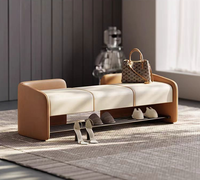 Banc de rangement rectangulaire moderne de luxe léger pour la maison, tabouret de couloir pour changer de chaussures