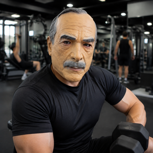 Máscara de Látex Realista de Anciano, Estilo <span class=keywords><strong>Cole</strong></span>, Cara Calva de Anciano, Barba Gris, Arrugas, Máscara Facial Completa, Ecológica, No Tóxica, para Halloween - Product Image 3