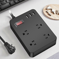 Multiprise industrielle carrée étanche avec protection contre les surcharges, interrupteur, télécommande, 4 prises CA et 3 ports USB pour la maison